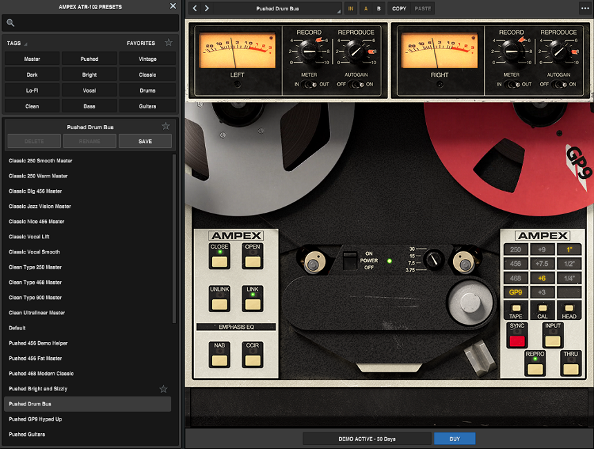 Ampex ATR 102 By UAD tape emulation
